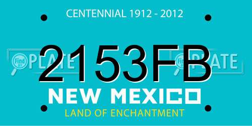 2153FB New Mexico License Plate