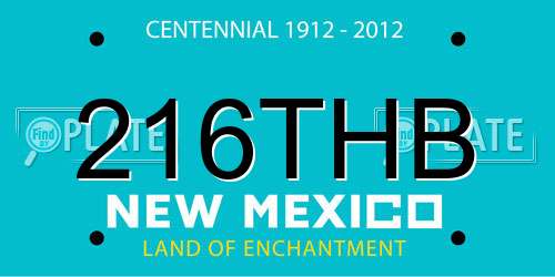 216THB New Mexico License Plate