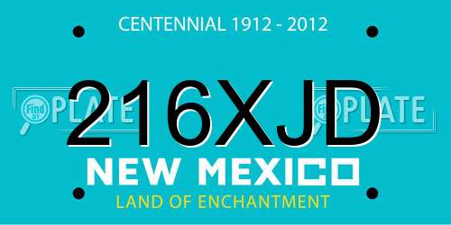 216XJD New Mexico License Plate