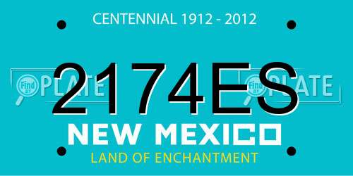 2174ES New Mexico License Plate