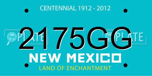 2175GG New Mexico License Plate