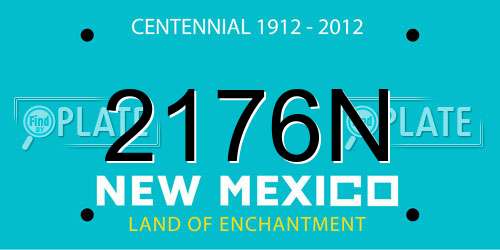 2176N New Mexico License Plate