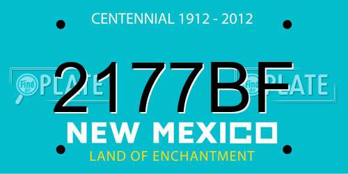 2177BF New Mexico License Plate