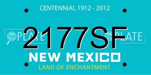 2177SF New Mexico License Plate
