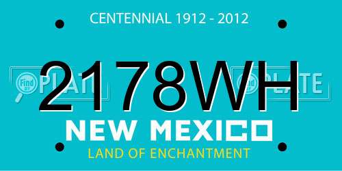 2178WH New Mexico License Plate