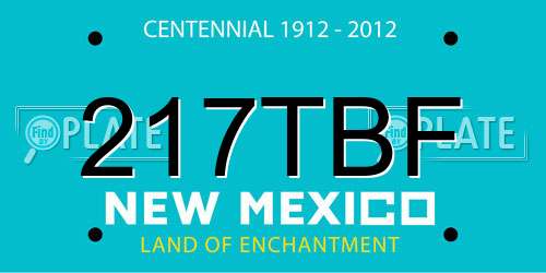 217TBF New Mexico License Plate