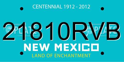 21810RVB New Mexico License Plate