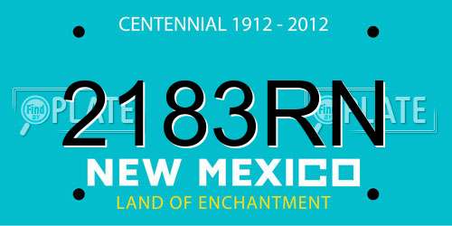 2183RN New Mexico License Plate