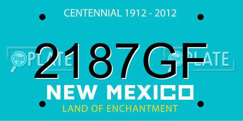2187GF New Mexico License Plate