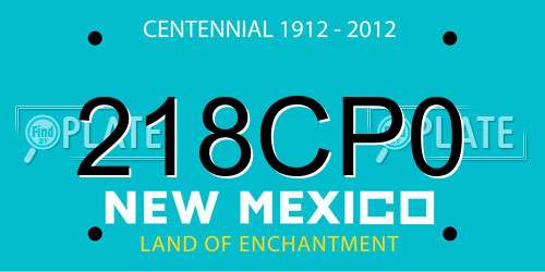 218CP0 New Mexico License Plate