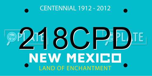 218CPD New Mexico License Plate