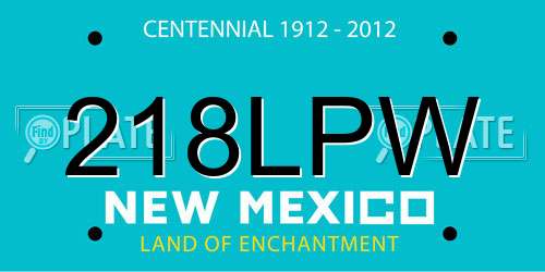 218LPW New Mexico License Plate