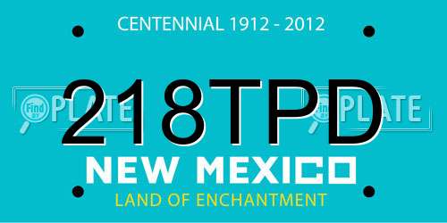 218TPD New Mexico License Plate