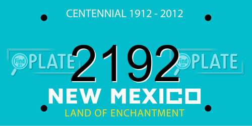 2192 New Mexico License Plate