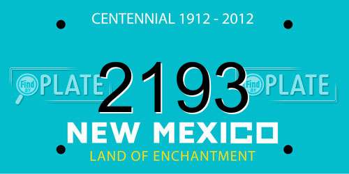 2193 New Mexico License Plate