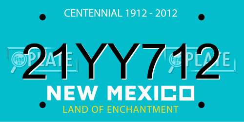 21YY712 New Mexico License Plate