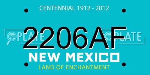 2206AF New Mexico License Plate
