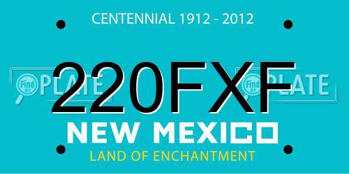 220FXF New Mexico License Plate