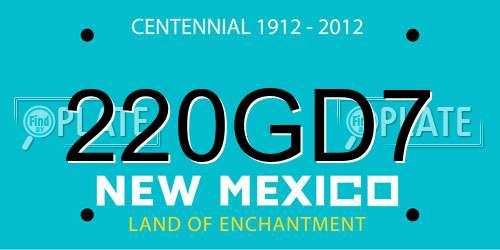 220GD7 New Mexico License Plate