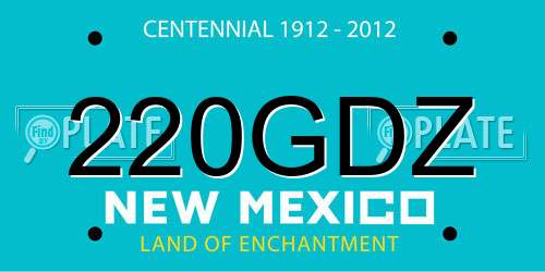 220GDZ New Mexico License Plate