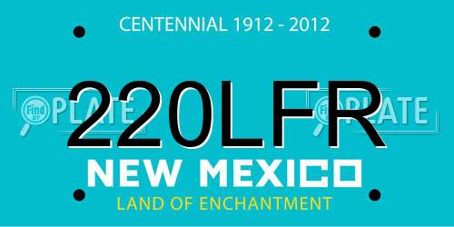 220LFR New Mexico License Plate