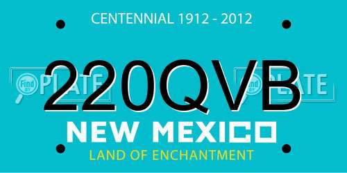 220QVB New Mexico License Plate