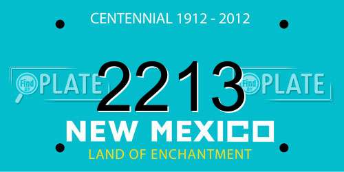 2213 New Mexico License Plate