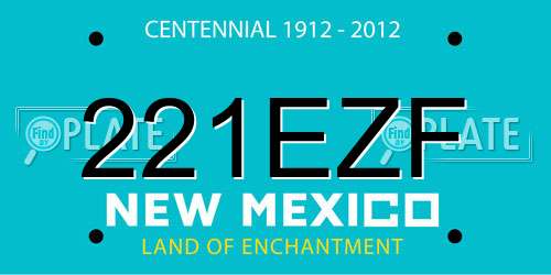 221EZF New Mexico License Plate