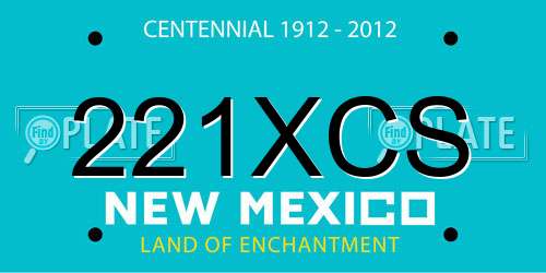 221XCS New Mexico License Plate