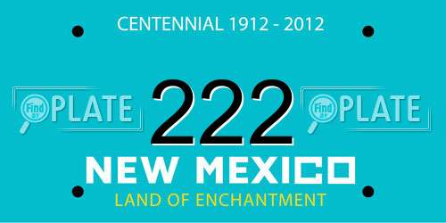 222 New Mexico License Plate
