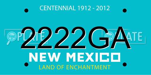 2222GA New Mexico License Plate