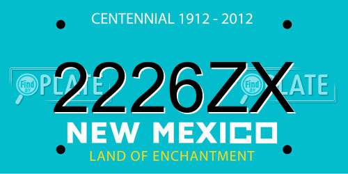 2226ZX New Mexico License Plate