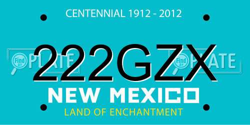 222GZX New Mexico License Plate