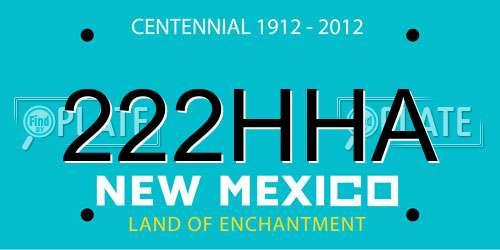 222HHA New Mexico License Plate