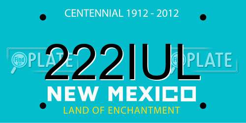 222IUL New Mexico License Plate
