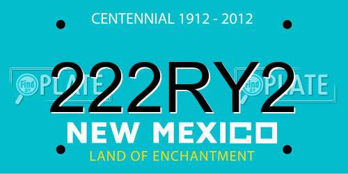 222RY2 New Mexico License Plate