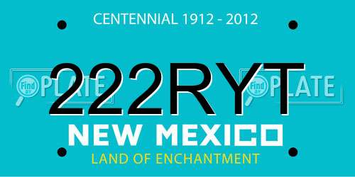 222RYT New Mexico License Plate