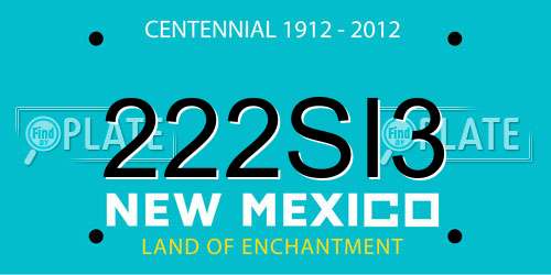 222SI3 New Mexico License Plate