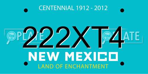 222XT4 New Mexico License Plate