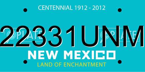 22331UNM New Mexico License Plate
