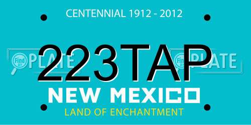 223TAP New Mexico License Plate