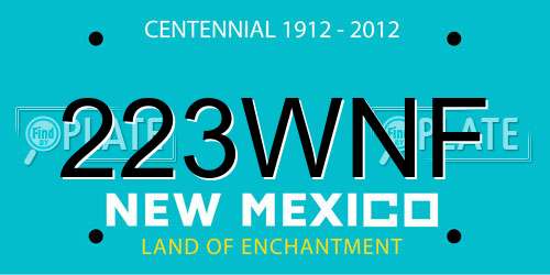 223WNF New Mexico License Plate