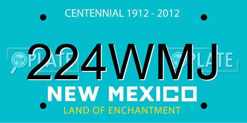 224WMJ New Mexico License Plate