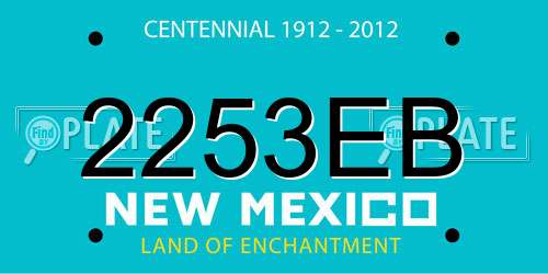 2253EB New Mexico License Plate