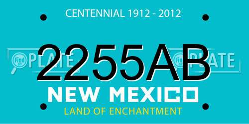 2255AB New Mexico License Plate
