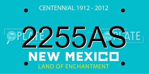 2255AS New Mexico License Plate
