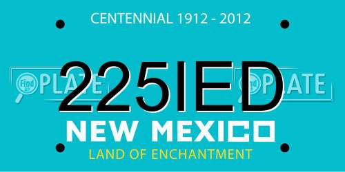 225IED New Mexico License Plate