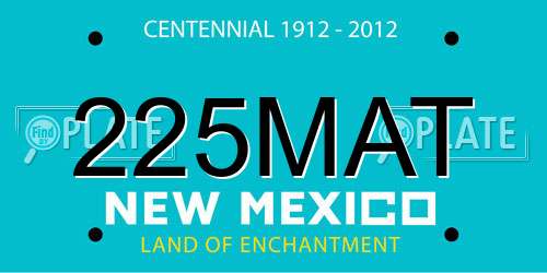 225MAT New Mexico License Plate