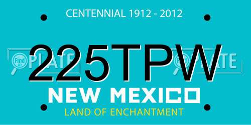225TPW New Mexico License Plate