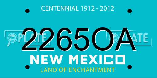 2265OA New Mexico License Plate